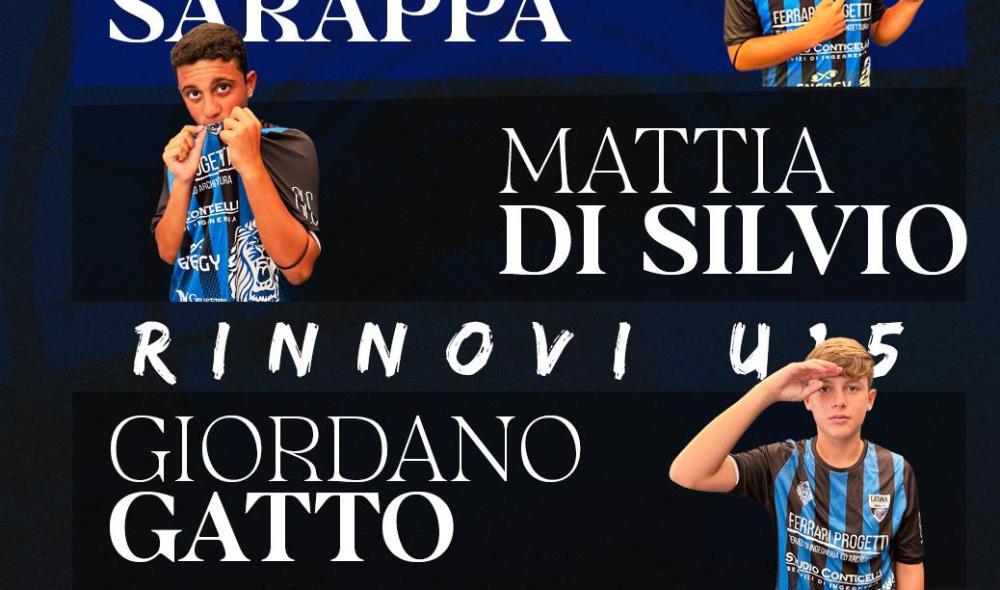 Latina, un altro poker di rinnovi: Di Silvio, Gatto, Quattrola e Sarappa per l'Under 15