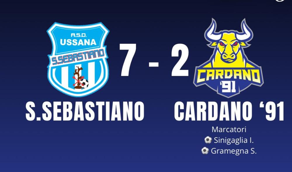Battuta d'arresto Cardano '91: il San Sebastiano Ussana dilaga fino al 7-2