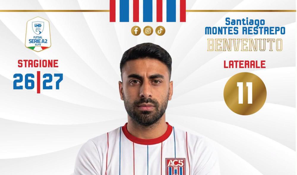 #futsalmercato, AC5: Santiago Montes Restrepo rinforza la batteria dei laterali